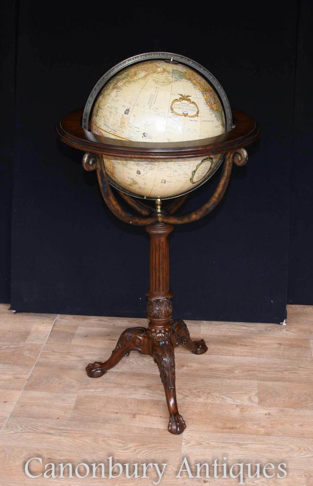 English Mahogany World Globe Replogle World Classic Series