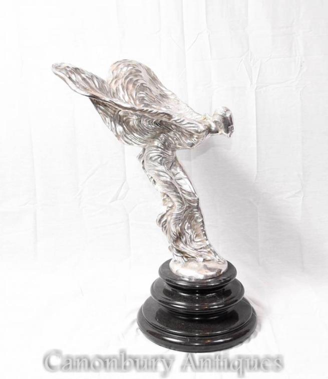 Flying Lady Silver Bronze Figurine Charles Sykes Statue