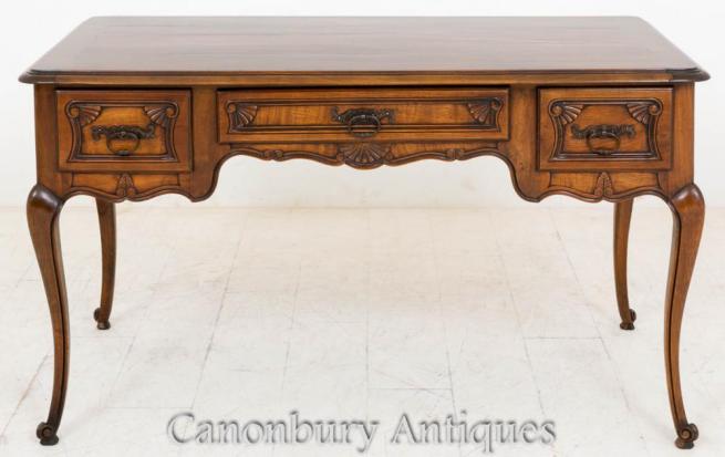French Cherry Wood Bureau Desk Writing Table 1890