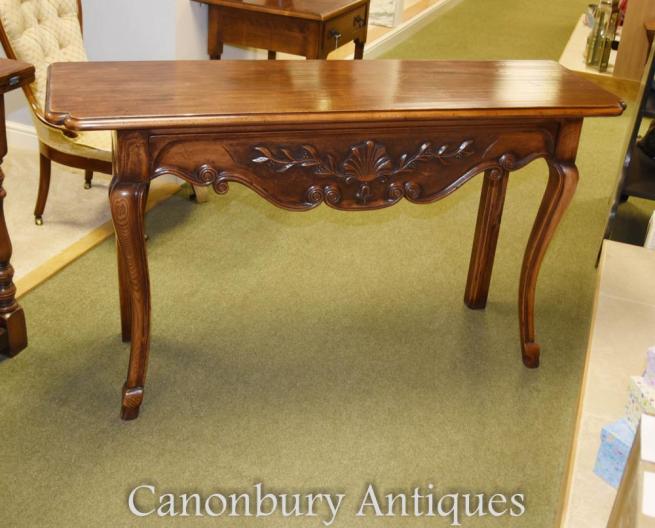 French Cherry Wood Console Table Farmhouse Furniture