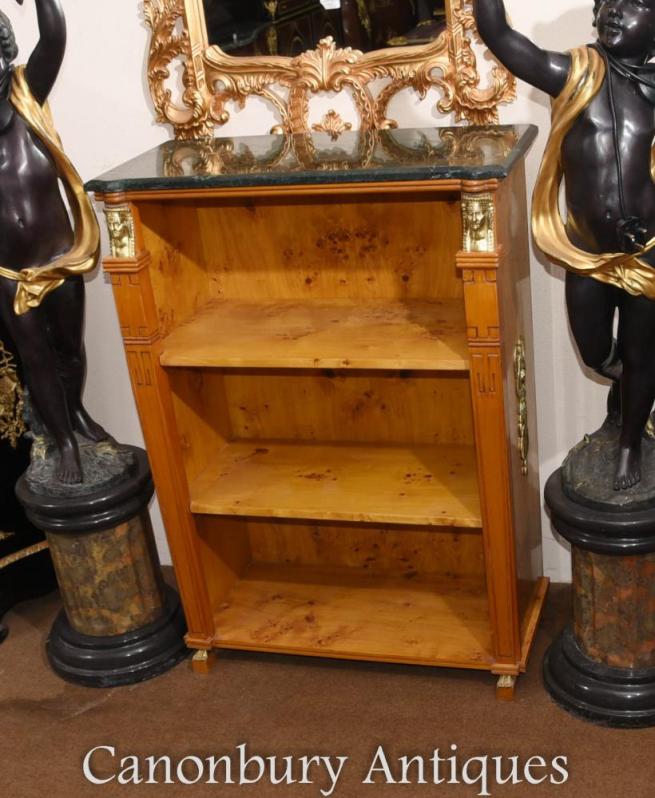 French Empire Open Bookcase Walnut Gilt Pharo