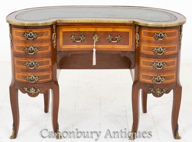 French Kidney Bean Desk Ladies Writing Bureau in Mahogany