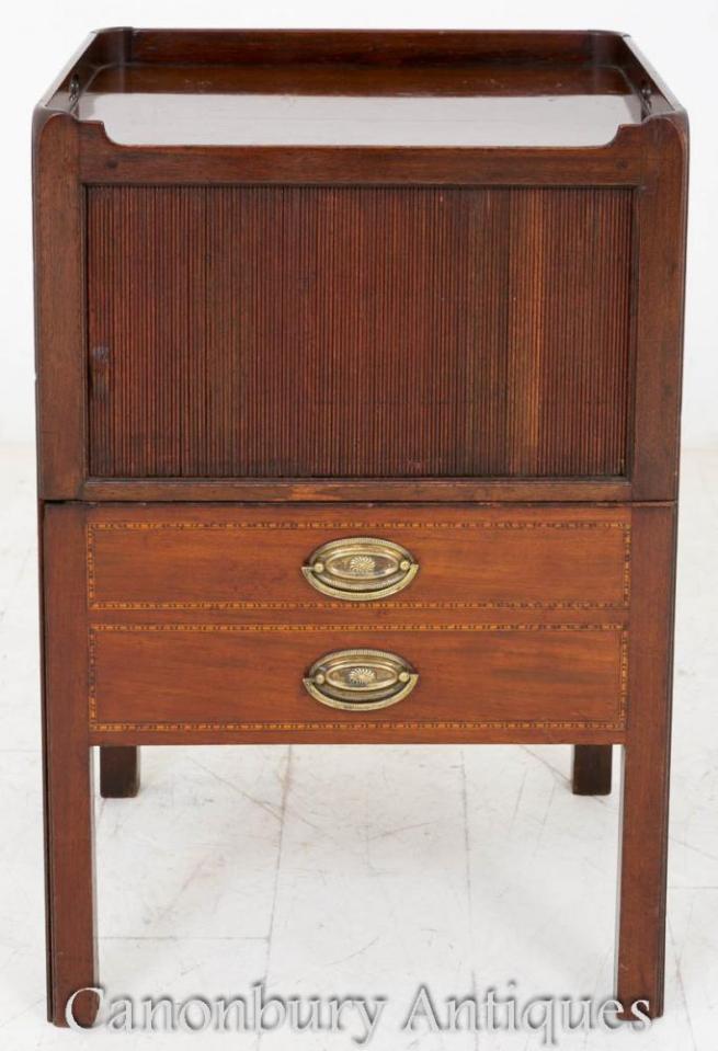 Georgian Bedside Chest Nightstand 1800 Mahogany