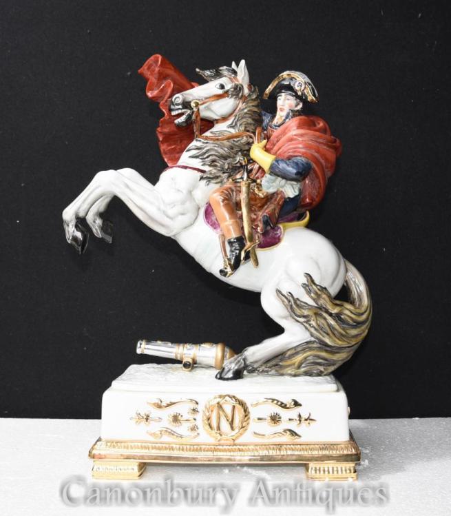 German Meissen Porcelain Napoleon on Horseback Statue Figurine