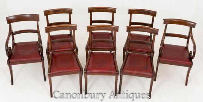 Harlequin Set 8 Regency Mahogany Dining Chairs