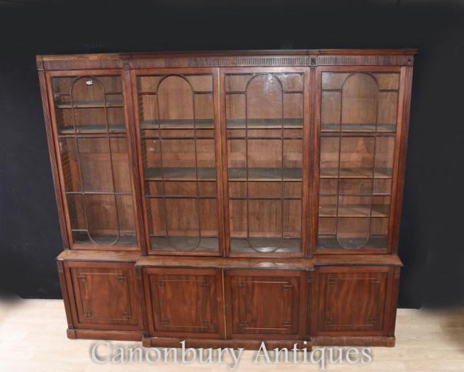 Large George III Breakfront Bookcase Mahogany 1800