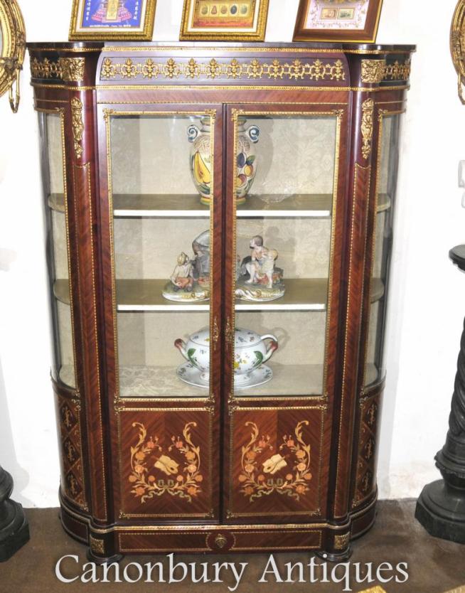 Louis XVI Glass Display Cabinet Bookcase French Furniture