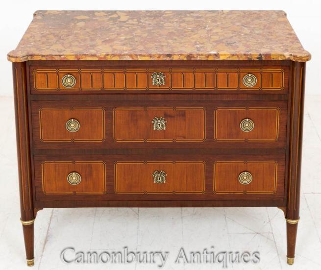 Mahogany French Empire Commode Chest of Drawers