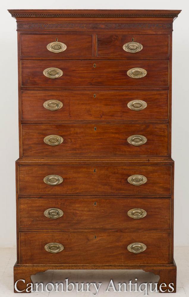 Mahogany George II Chest on Chest 18th Century