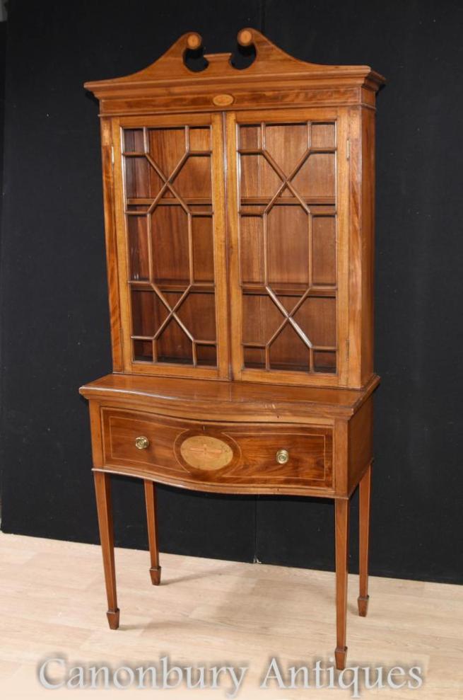 Mahogany Sheraton Regency Display Cabinet Bookcase