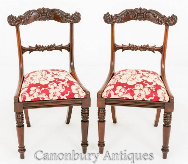 Pair Antique Regency Arm Chairs in Rosewood Dining Chair