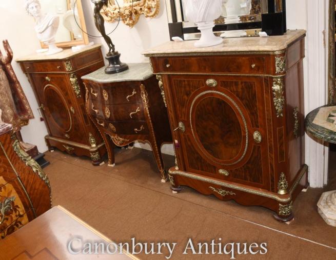 Pair French Empire Cabinets Kingwood Ormolu Chest