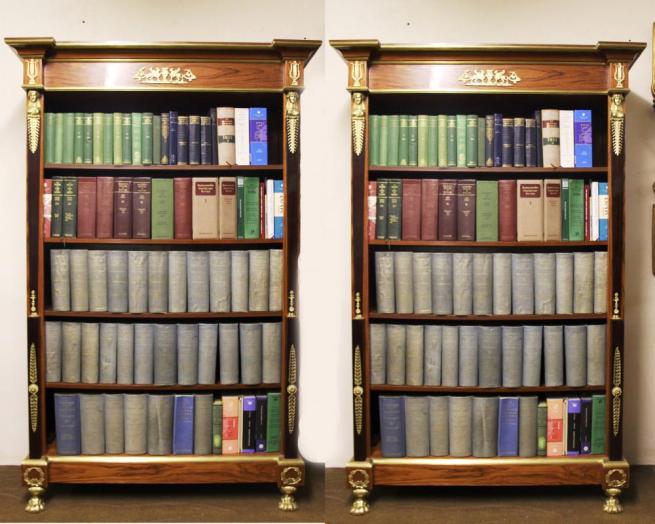Pair French Empire Open Bookcases