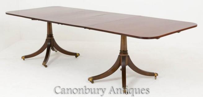 Regency Pedestal Dining Table in Mahogany