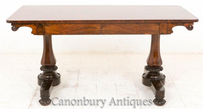 Regency Rosewood Library Table Desk Bureau 19th Century