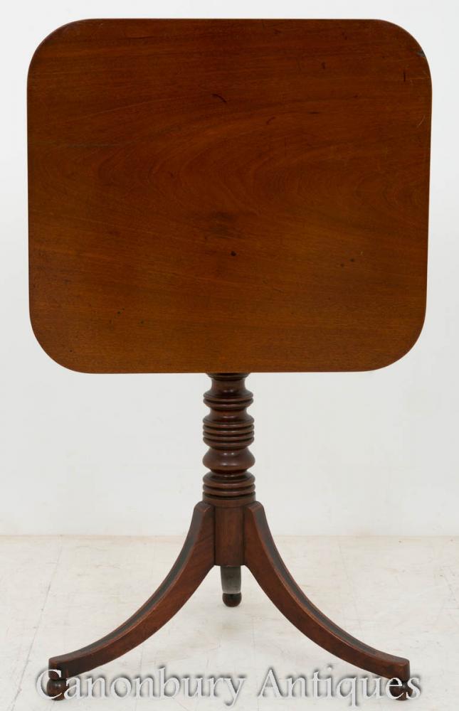 Regency Wine Table Snap Top Mahogany Side Tables