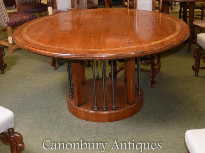 Round Oak Farmhouse Kitchen Dining Table Refectory