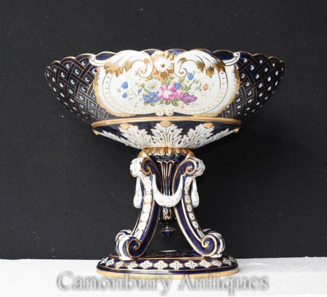 Single Sevres Porcelain Urn on Stand Floral Tureen