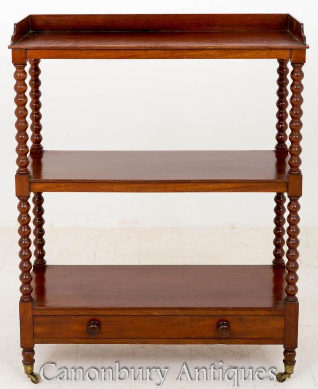 Victorian Mahogany Dumb Waiter Bookcase 1850