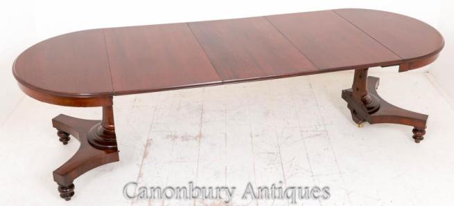 Victorian Mahogany Split Base Extending Dining Table