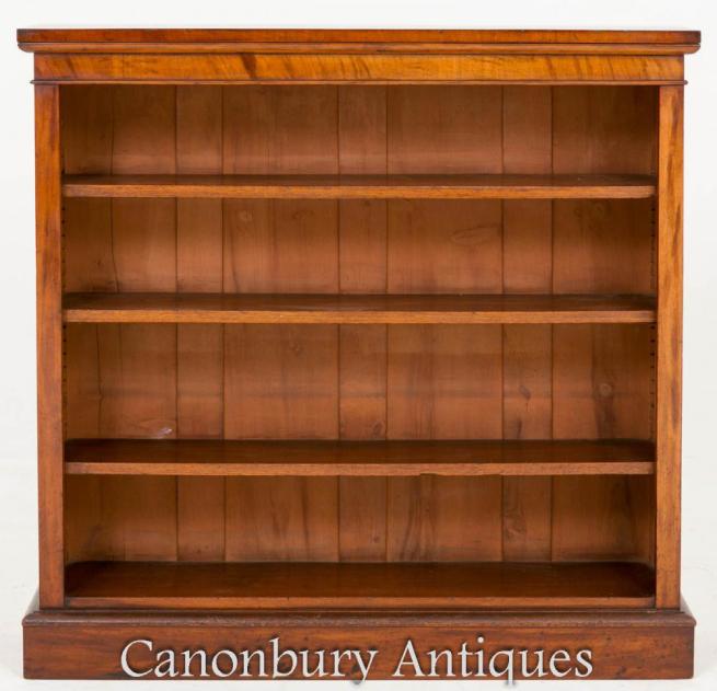 Victorian Open Front Bookcase Mahogany 1860
