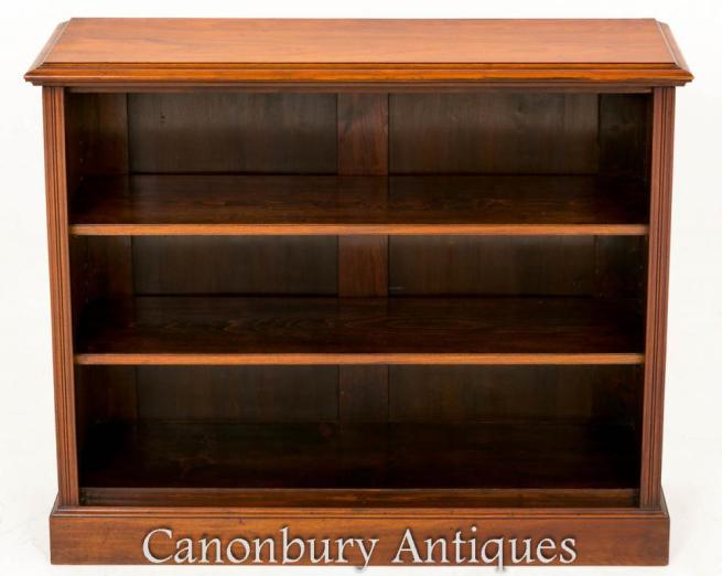 Victorian Walnut Open Front Bookcase 1870