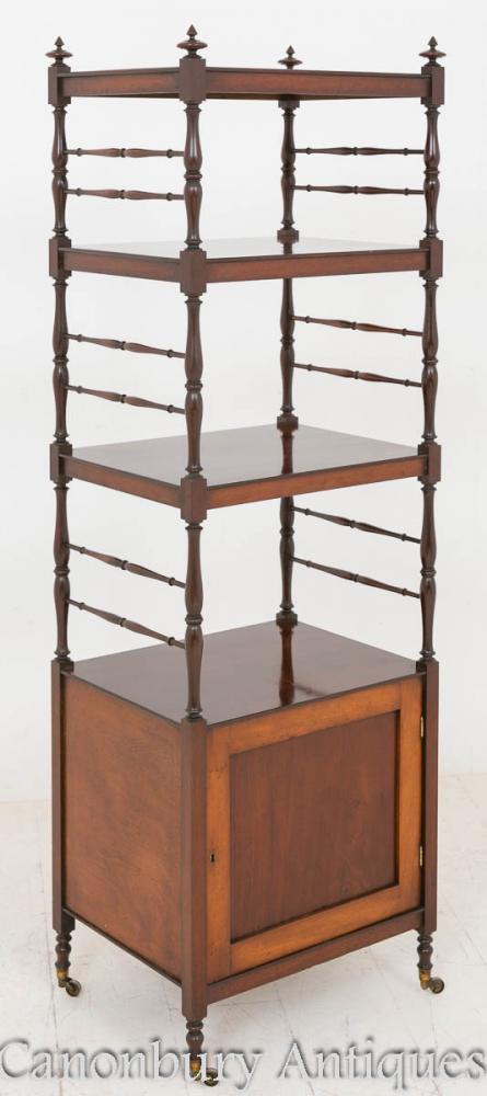 William IV Whatnot Mahogany Bookcase Shelf Unit