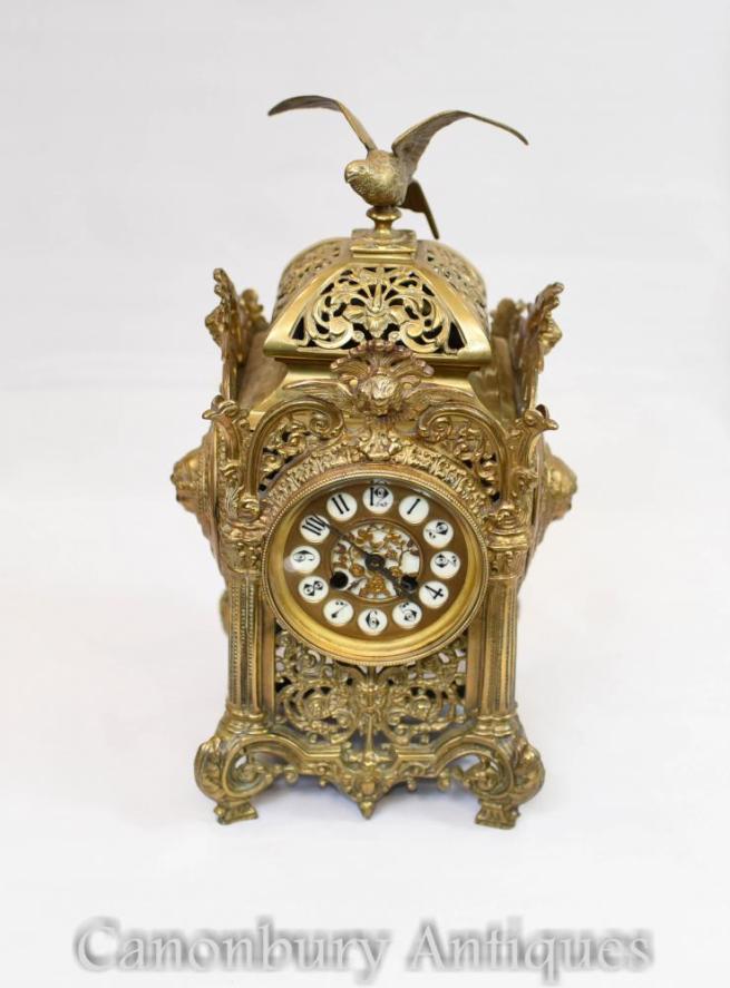 Antique Ormolu French Empire Carriage Clock Gilt