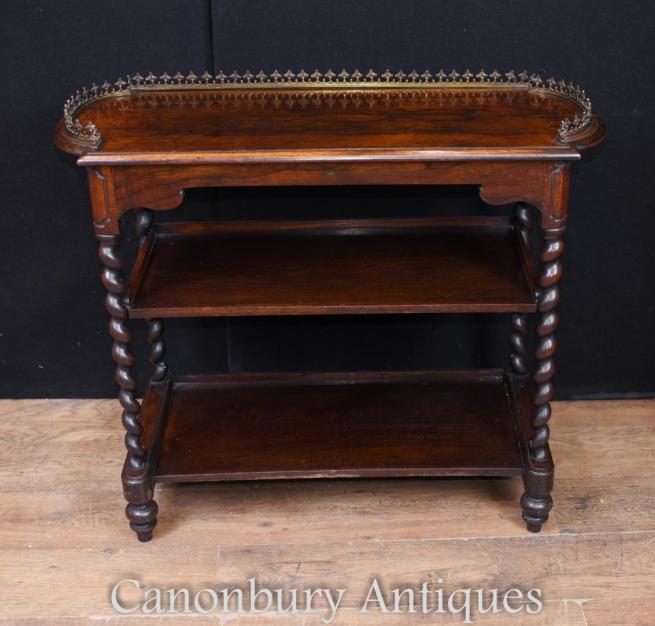 Antique Regency Rosewood Table Stand Barley Twist Legs