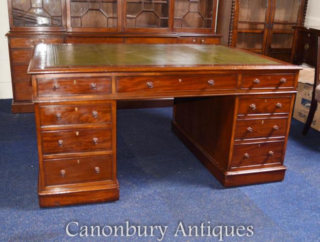 Antique William IV Mahogany Partners Desk