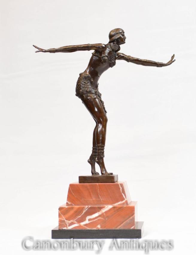 Art Deco Bronze Charleston Dancer Figurine by Chiparus