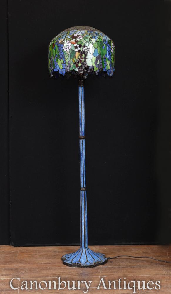 Art Nouveau Tiffany Floor Lamp Light Glass Shade