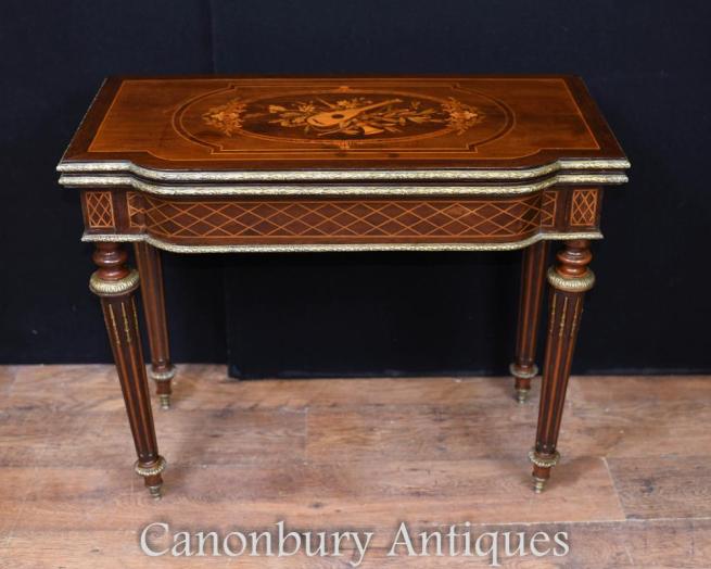French Empire Card Table Antique Games 1880