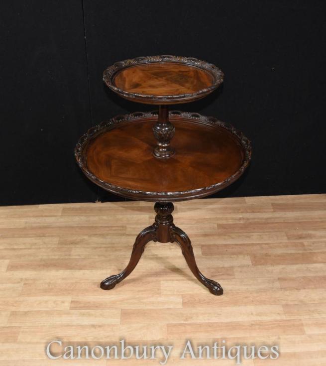 George II Mahogany Dumb Waiter Tiered Table