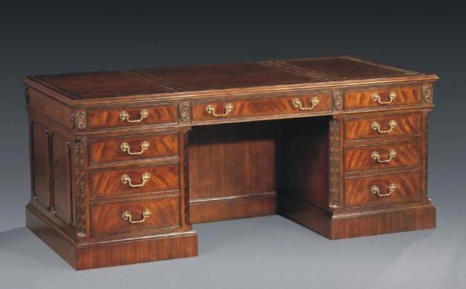 Victorian Mahogany Desk Leather Topped