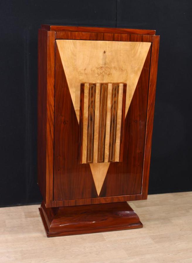 Art Deco Walnut Drinks Cabinet Cocktail Chest