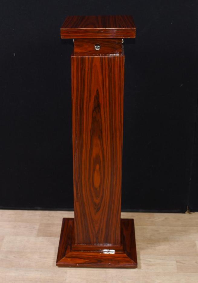 Single Art Deco Rosewood Pedestal Column Stand Table