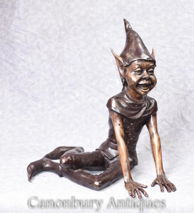 Bronze Seated Pixie Statue Celtic Fairey Elph
