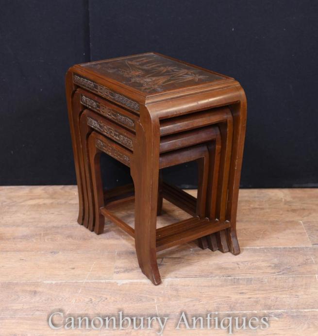 Chinese Antique Nest of Tables Side Table Hardwood Circa 1900