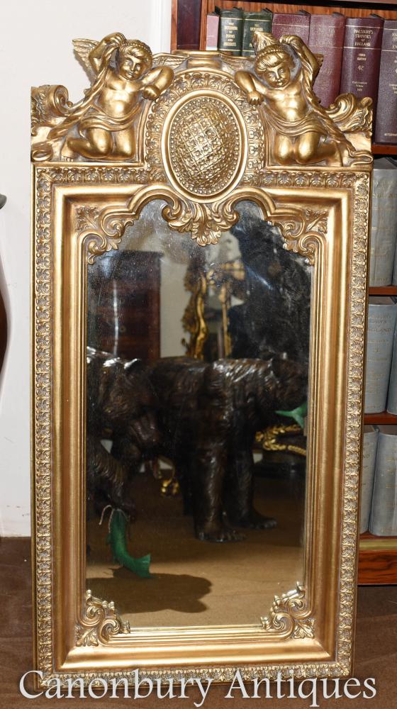 French Baroque Gilt Cherub Pier Mirror