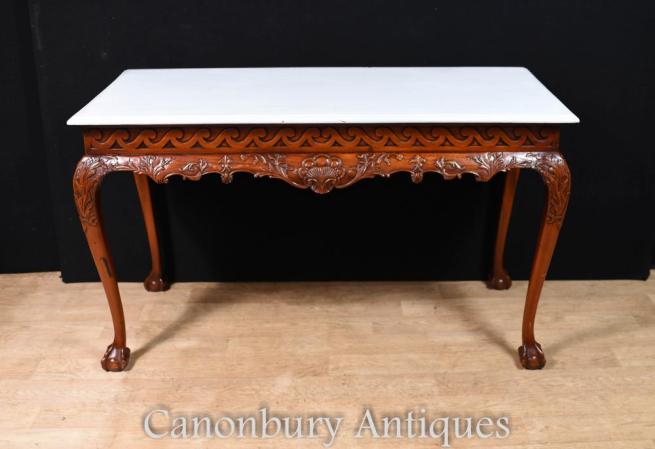 Mahogany Chippedale Console Table Ball and Claw Feet