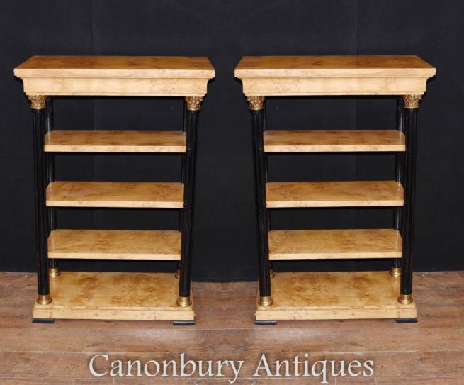 Pair Art Deco Bookcases What Nots