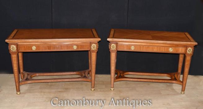 Pair French Empire Console Tables Circa 1890