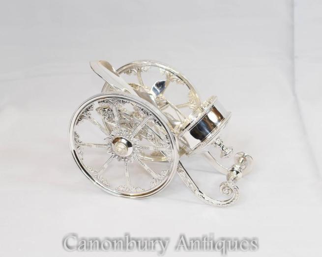 Silver Plate Wine Pourer Chariot Holder