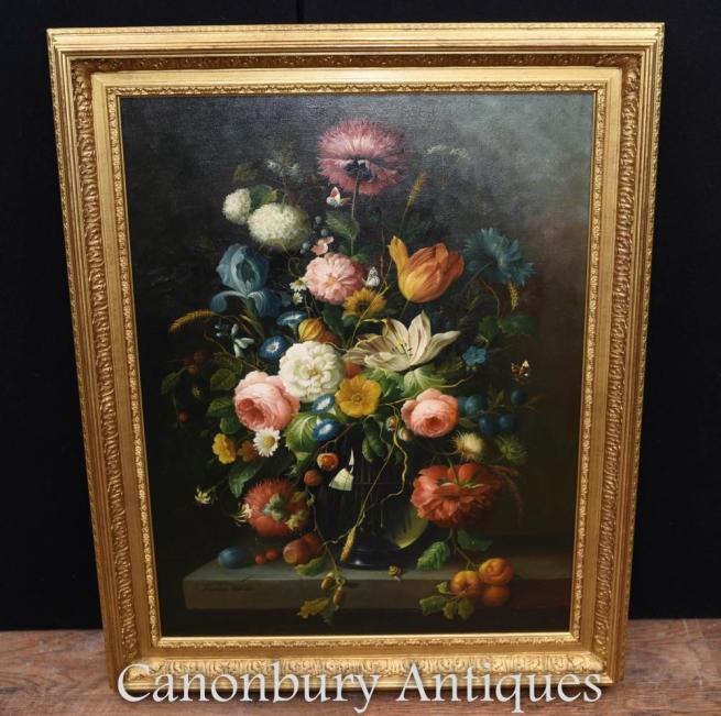 Still Life Oil Painting - Victorian Art Gilt Frame