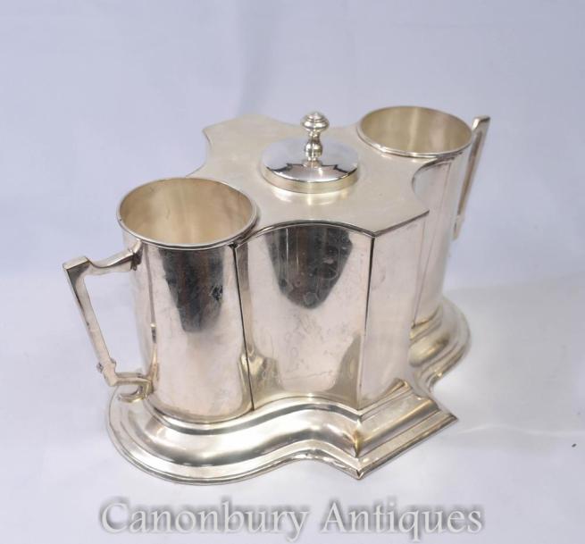 English Art Nouveau Silver Plate Wine Champagne Cooler