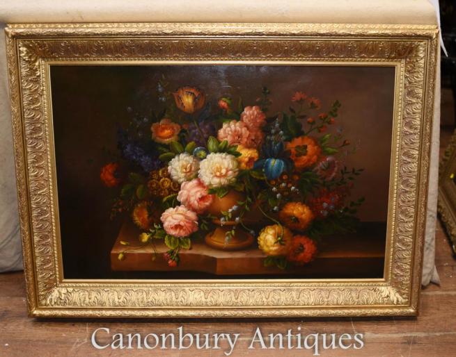 Floral Spray Oil Painting English Victorian Flower