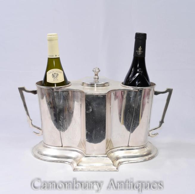 French Silver Plate Wine Cooler Grand Cru Chateau