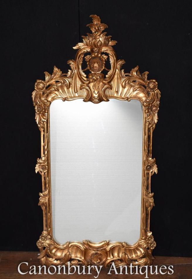 Gilt Chippendale Pier Mirror Rococo