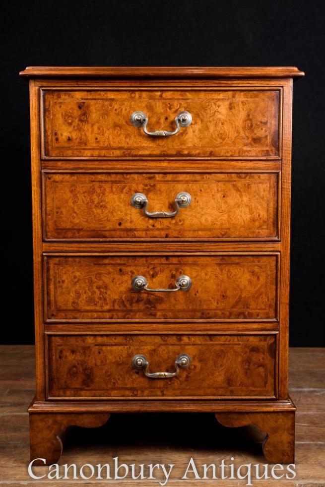 Single Regency Filing Cabinet Chest Drawers Walnut Office Furniture